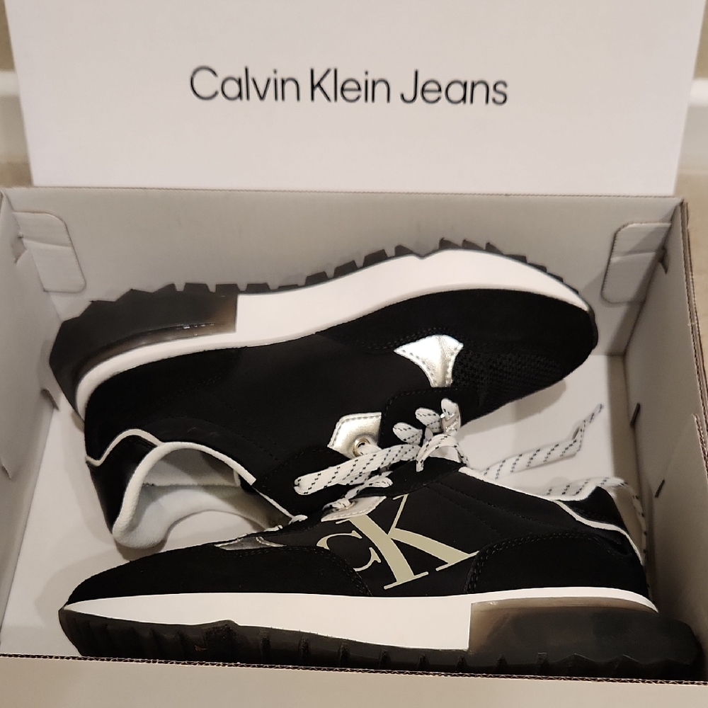Calvin Klein Black and White Woman's Sneakers